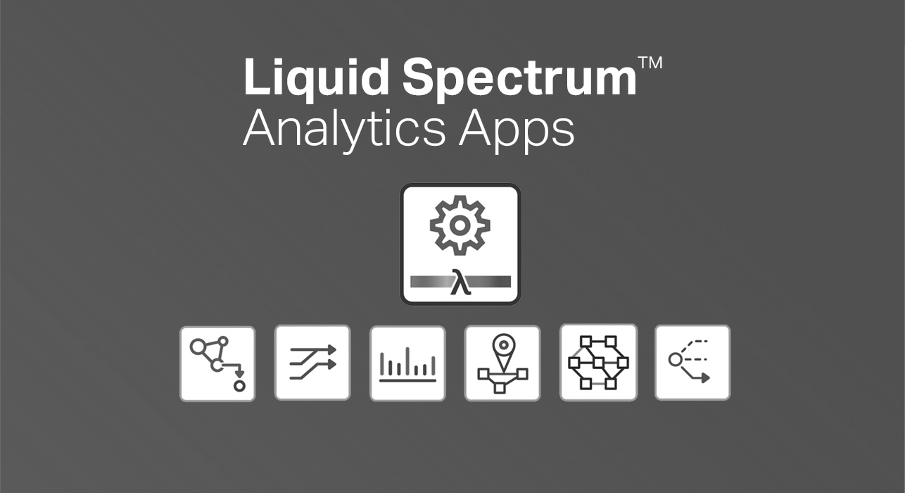 Picture of the different Liquid Spectrum Analytics app icons